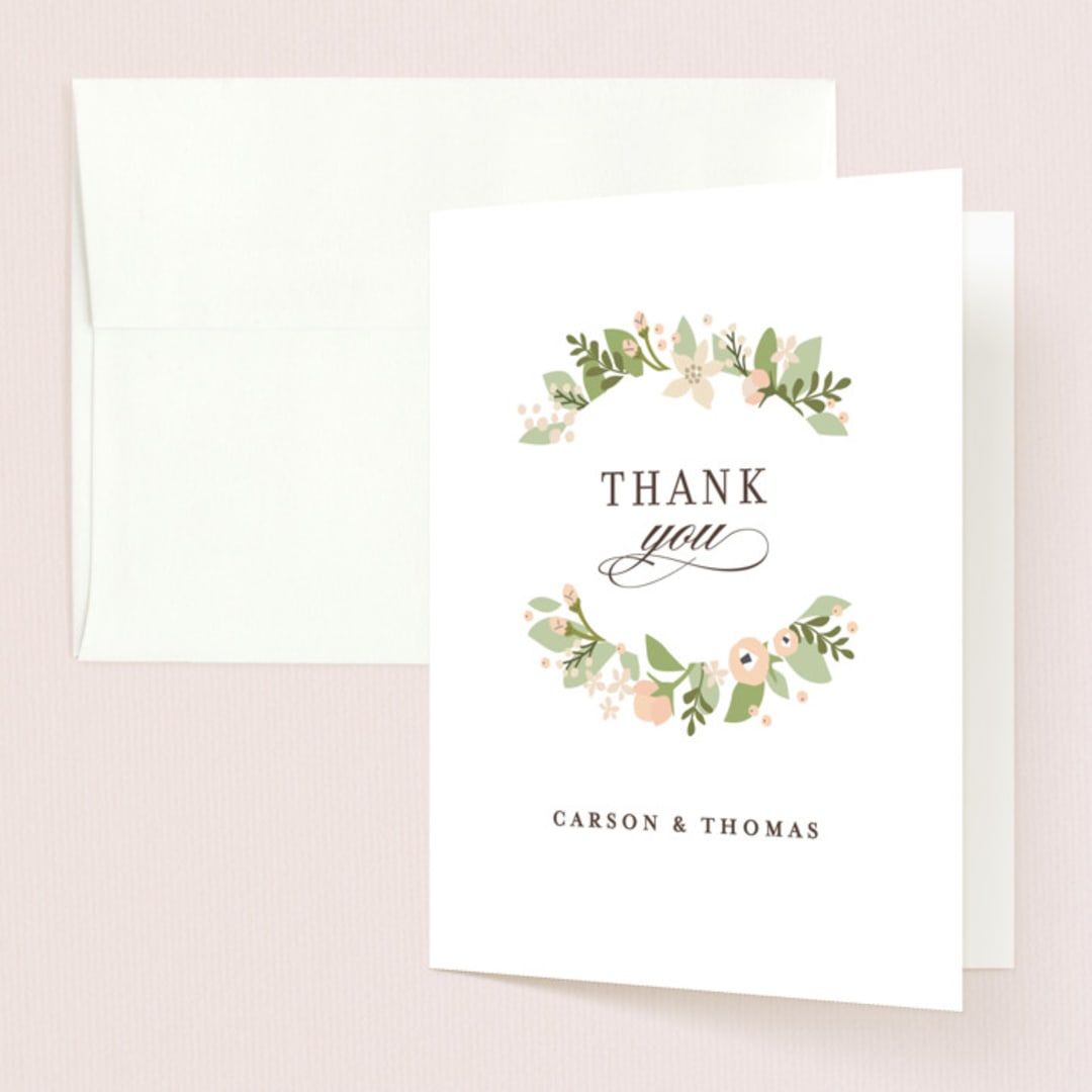 "Longwood Estates" - Wedding Thank You Cards in Peach Sorbet by Jennifer Wick - Front