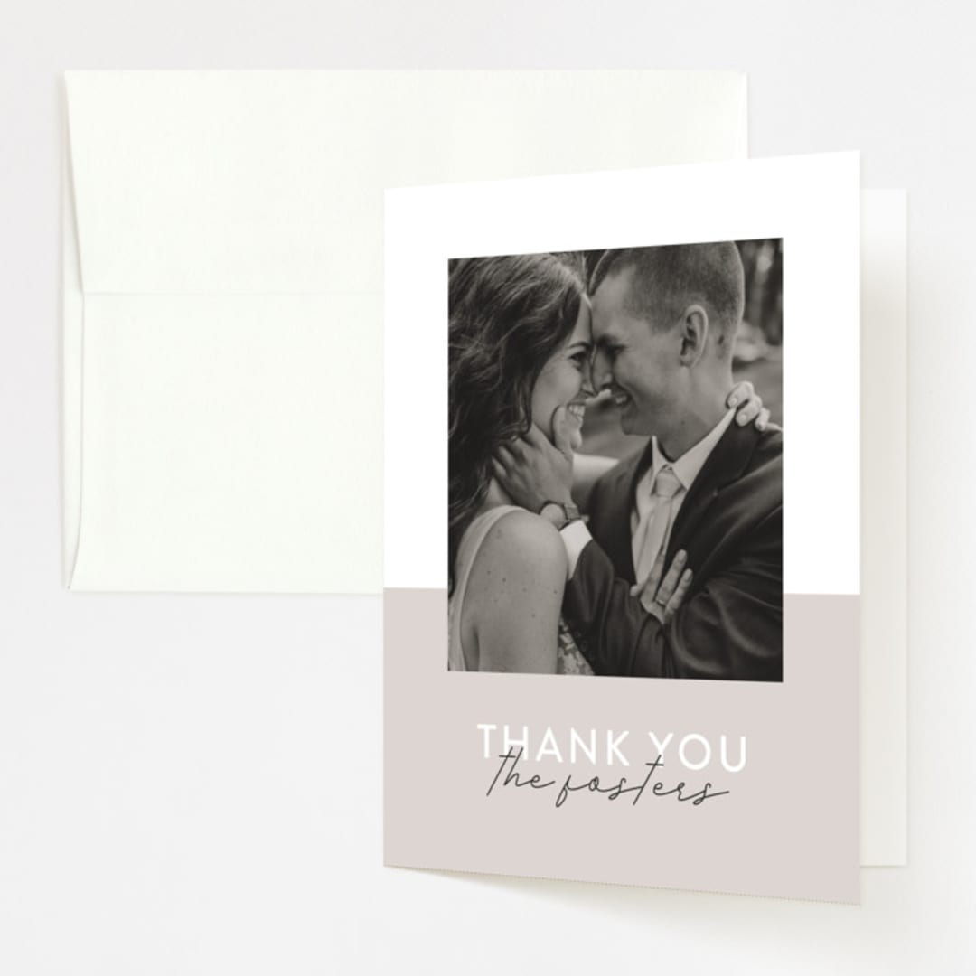 "Styled" - Wedding Thank You Cards in Fog by Pixel and Hank - Front