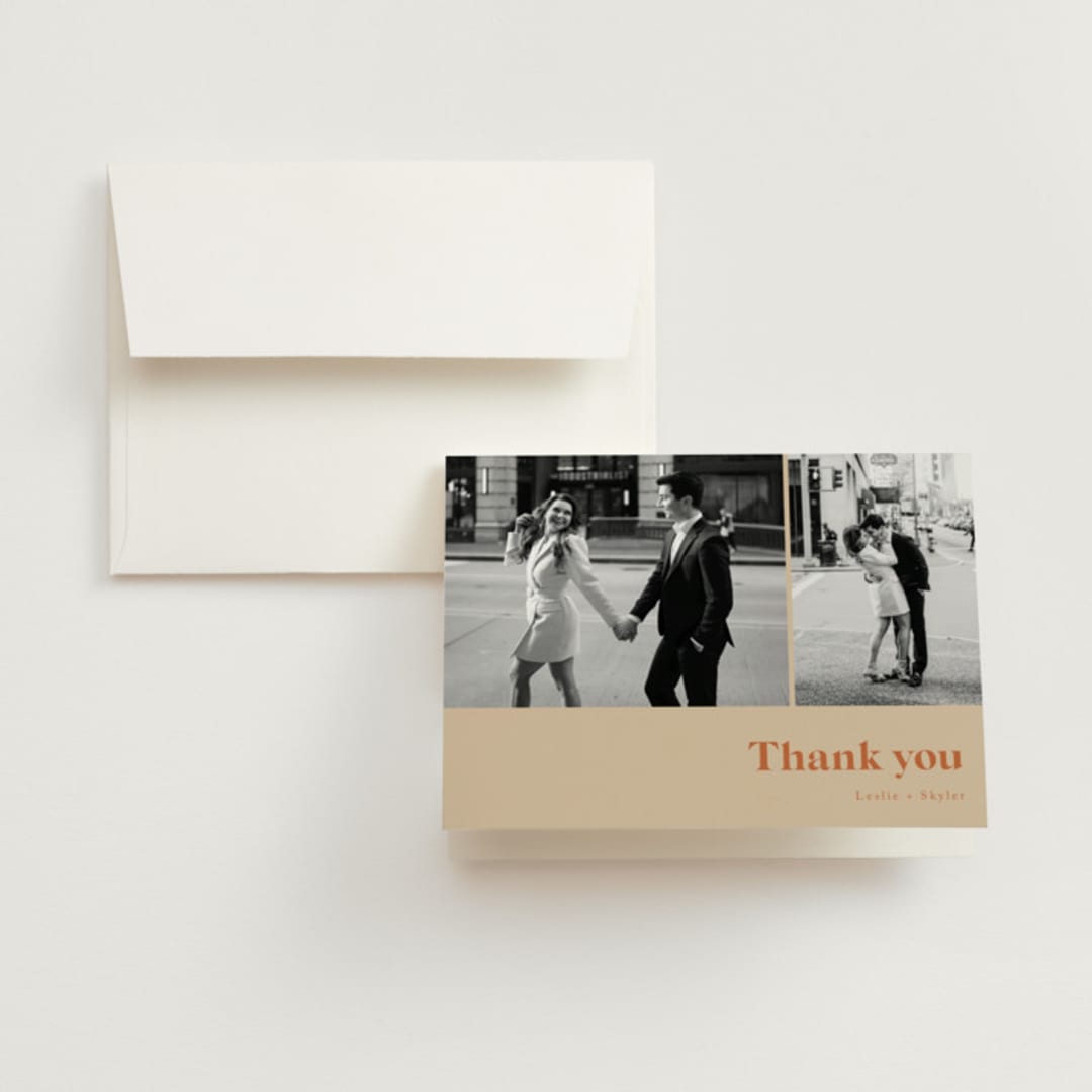 "boho desert" - Wedding Thank You Cards in Sand by Cass Loh - Front