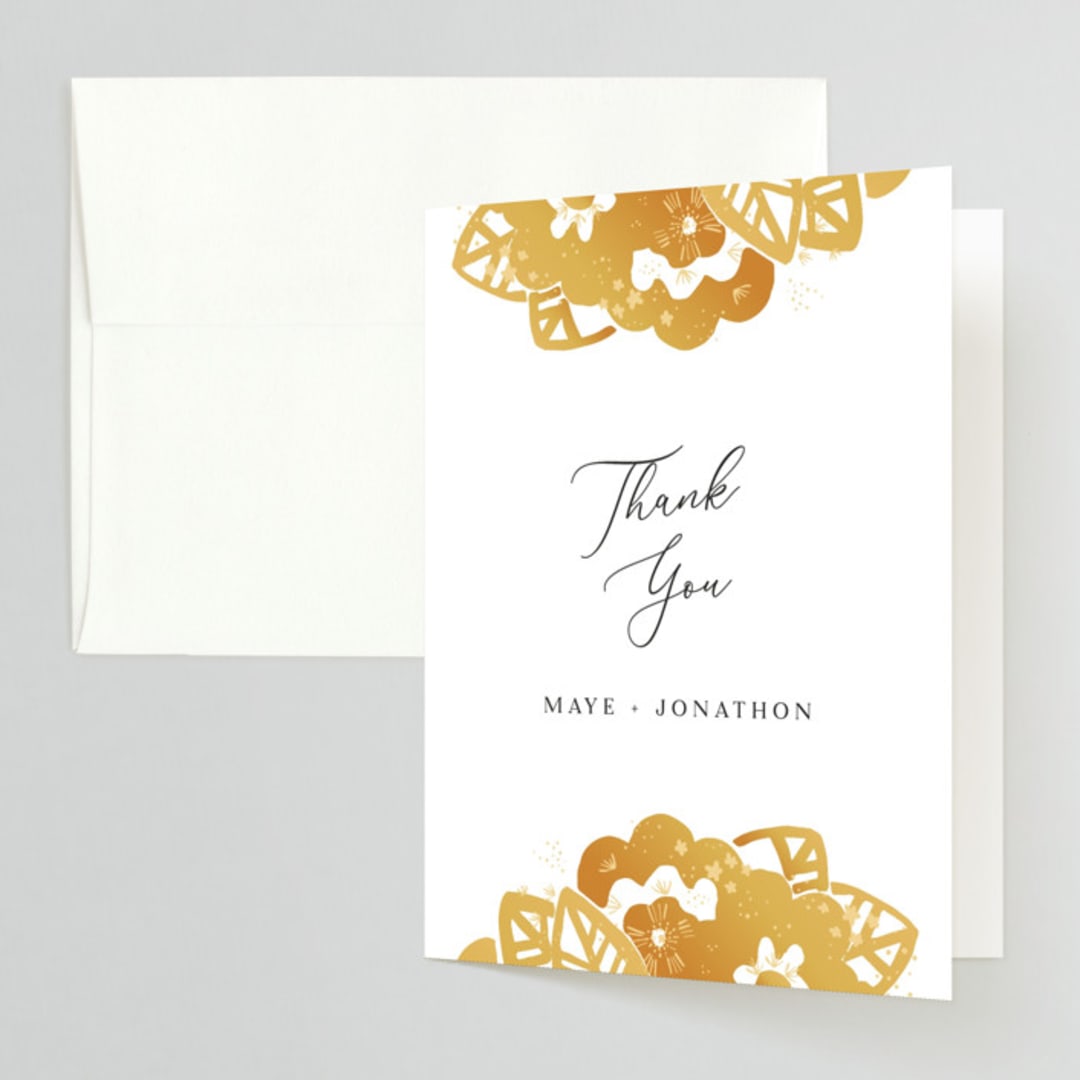 "Sparks" - Wedding Thank You Cards in Sunshine by Corie Page - Front