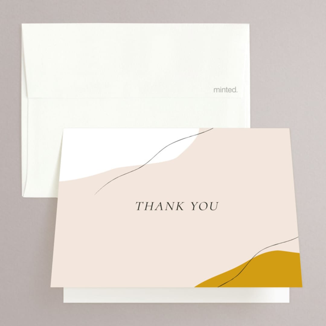 "Trust" - Wedding Thank You Cards in Ochre by Wendy Chung - Front