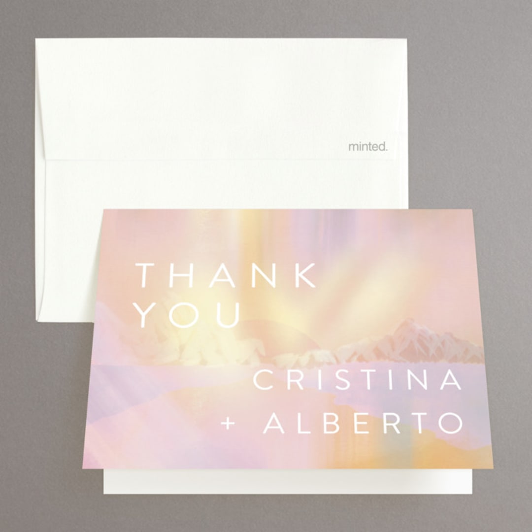 "Amanecer" - Wedding Thank You Cards in Dawn by Tamara Hilje - Front