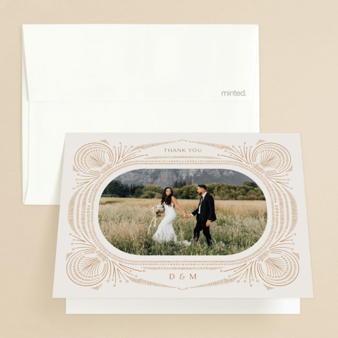"Timeless" - Wedding Thank You Cards in Terracotta by Jen Owens - Front