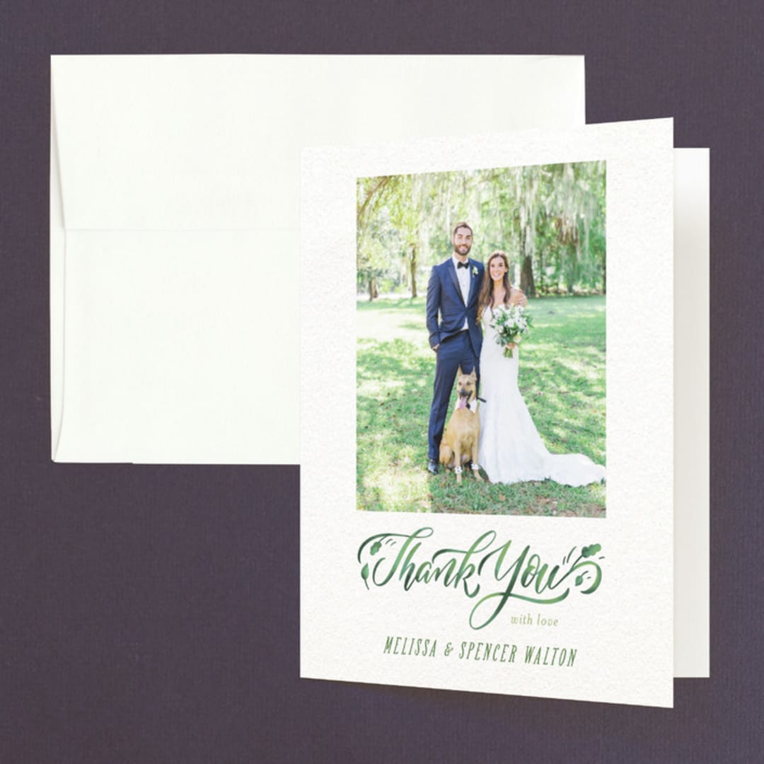 "Growing Ampersand" - Wedding Thank You Cards in Ivory by Laura Bolter - Front