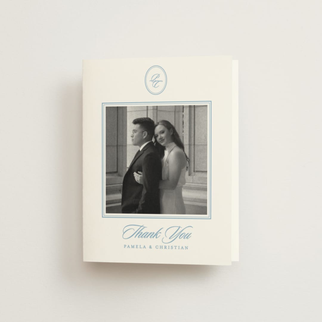 "Scripted" - Wedding Thank You Cards in Capri by Creo Study - Front