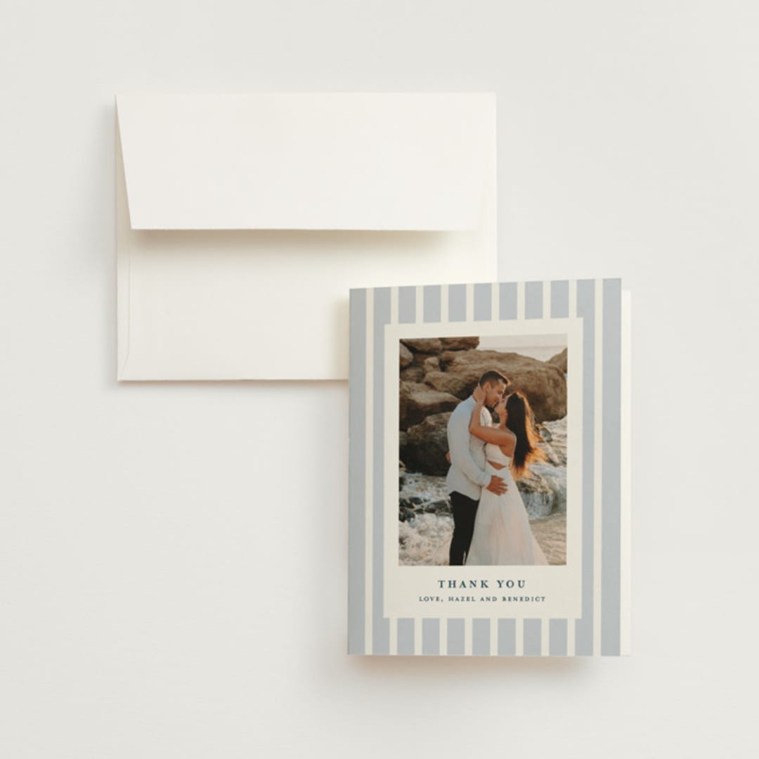 "melihrolo" - Wedding Thank You Cards in Powder Blue by chocomocacino - Front