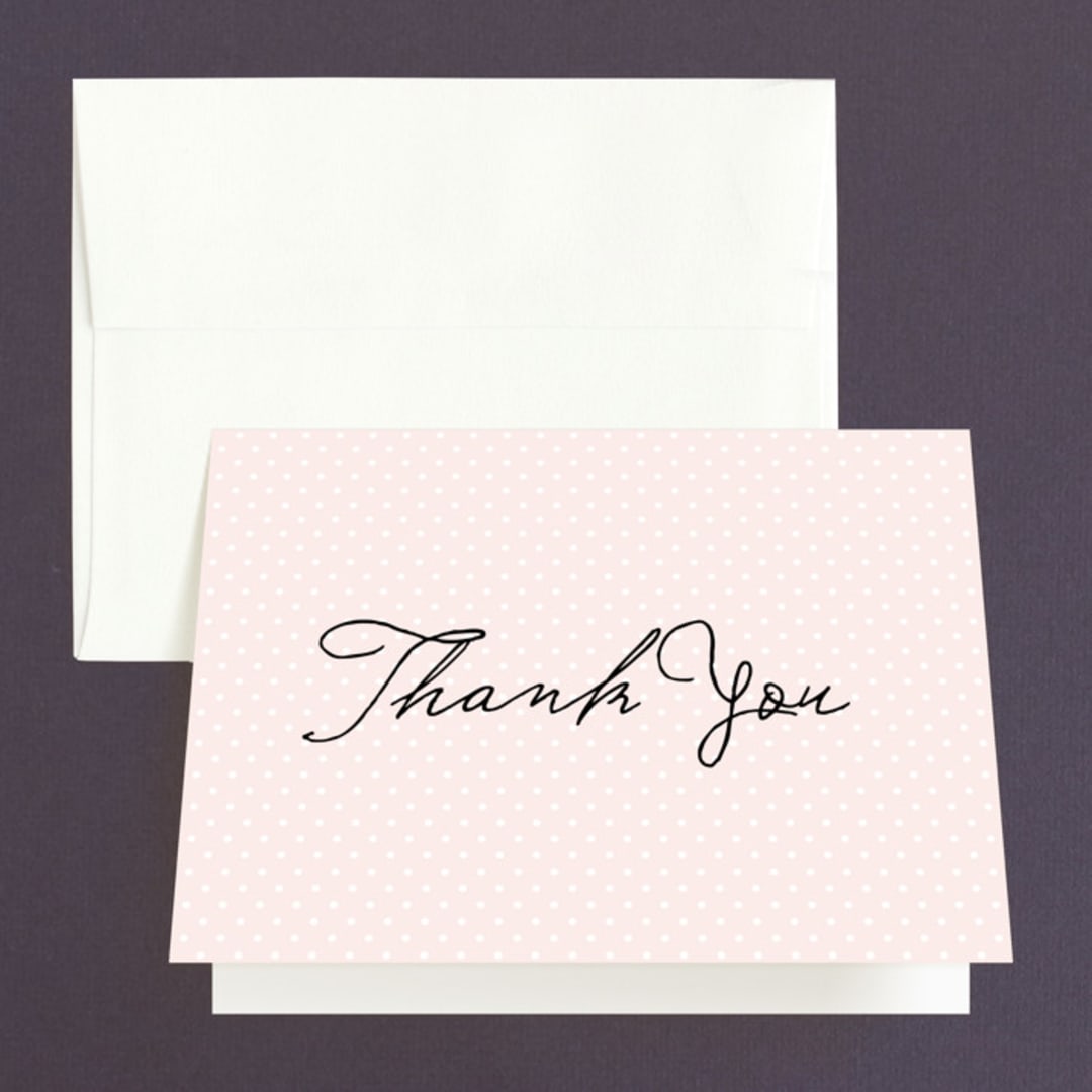 "Estate" - Wedding Thank You Cards in Blush by Kim Dietrich Elam - Front
