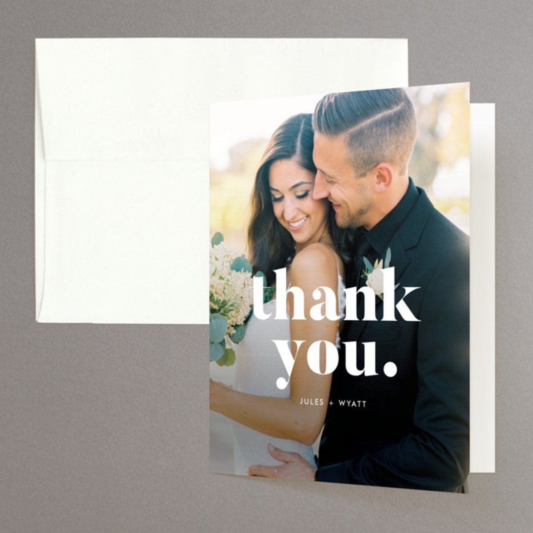 "Nolita" - Wedding Thank You Cards in Silk by Annie Clark - Front
