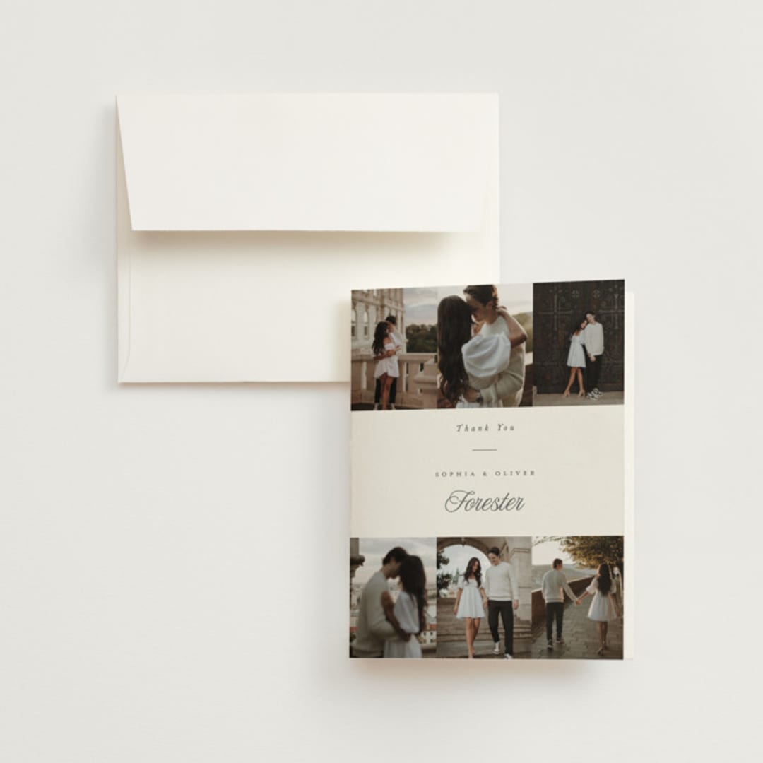 "Beautiful Day" - Wedding Thank You Cards in Graphite by Leah Bisch - Front