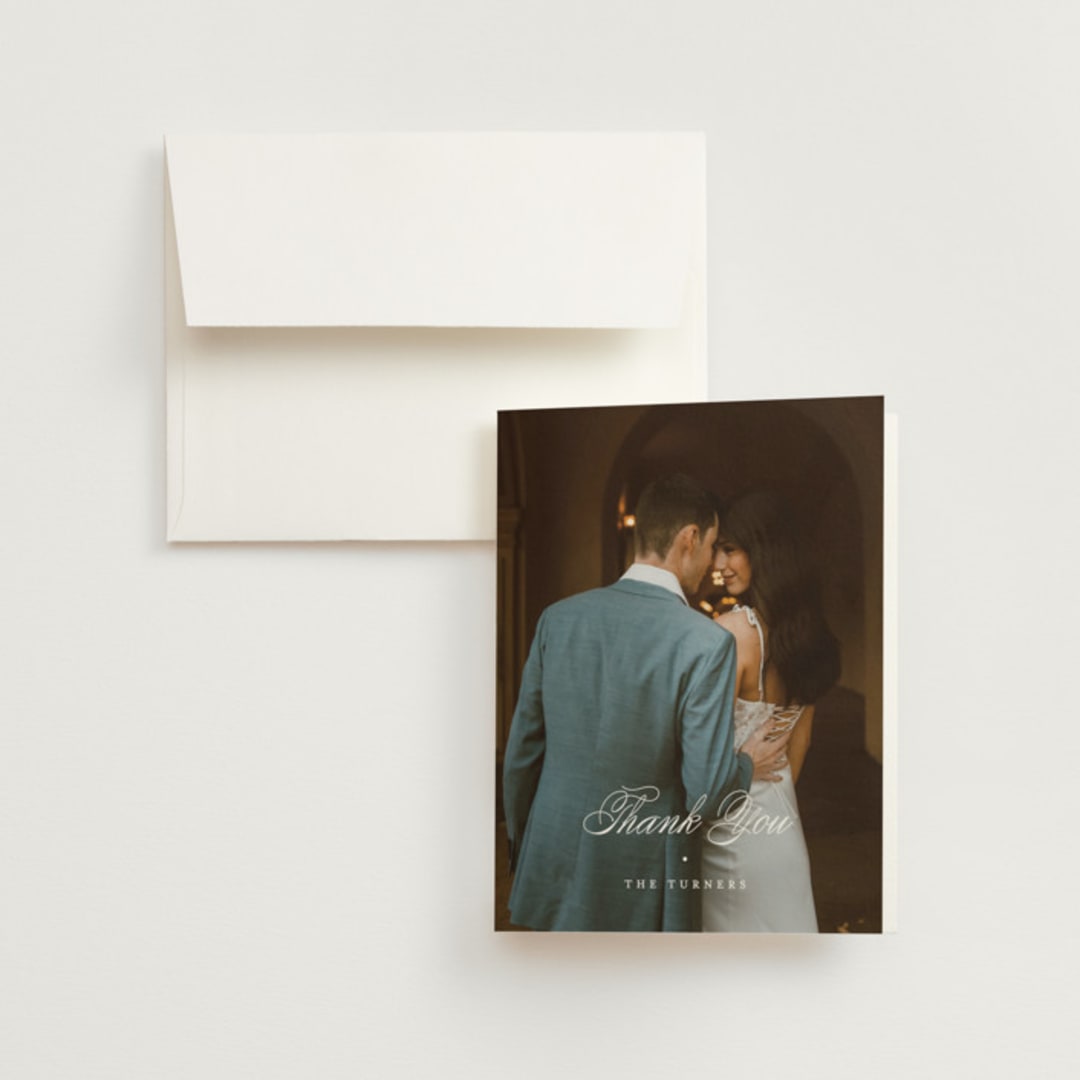 "Timeless Together" - Wedding Thank You Cards in Tuxedo by Carolyn MacLaren - Front