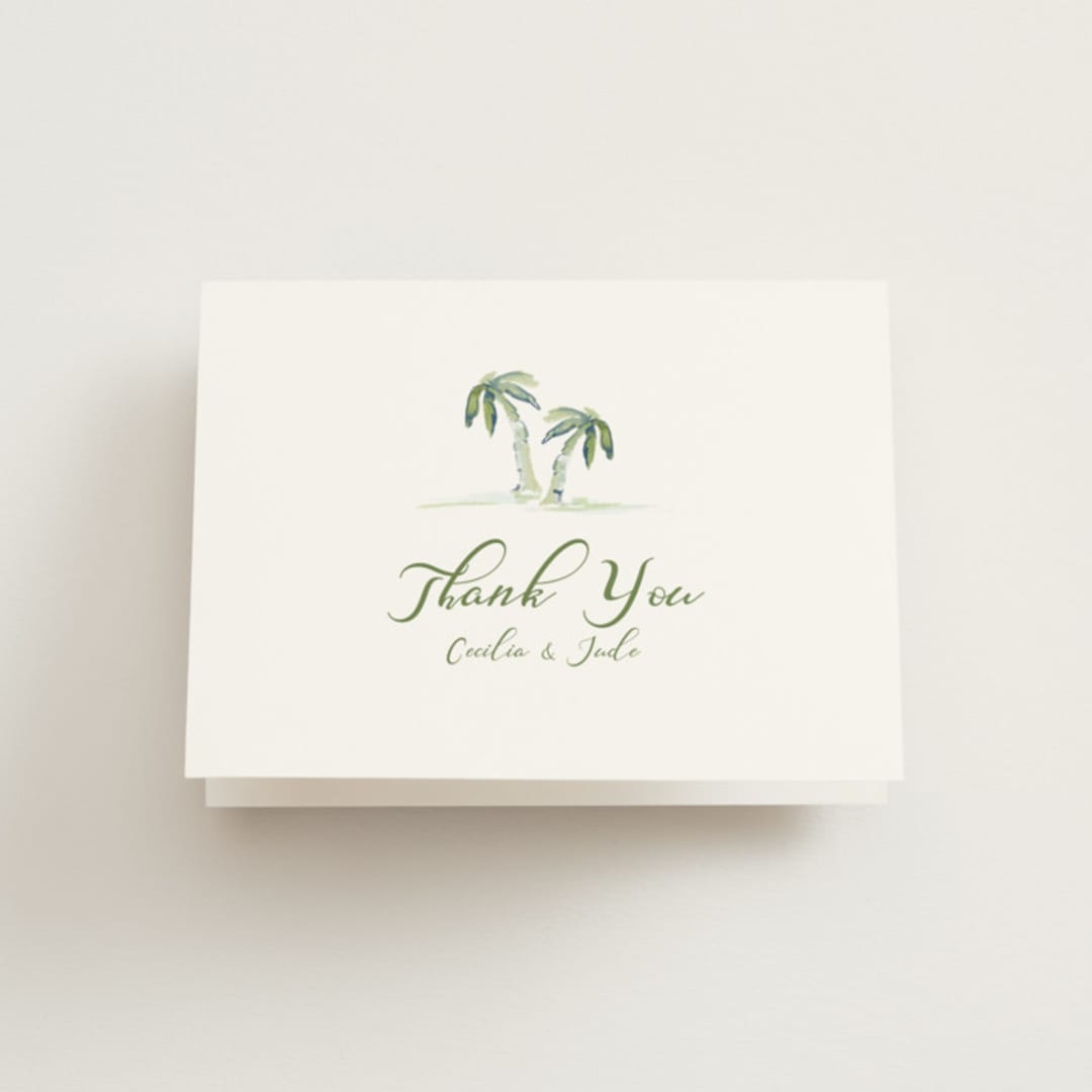 "Alento" - Wedding Thank You Cards in Celeste by Pati Cascino - Front