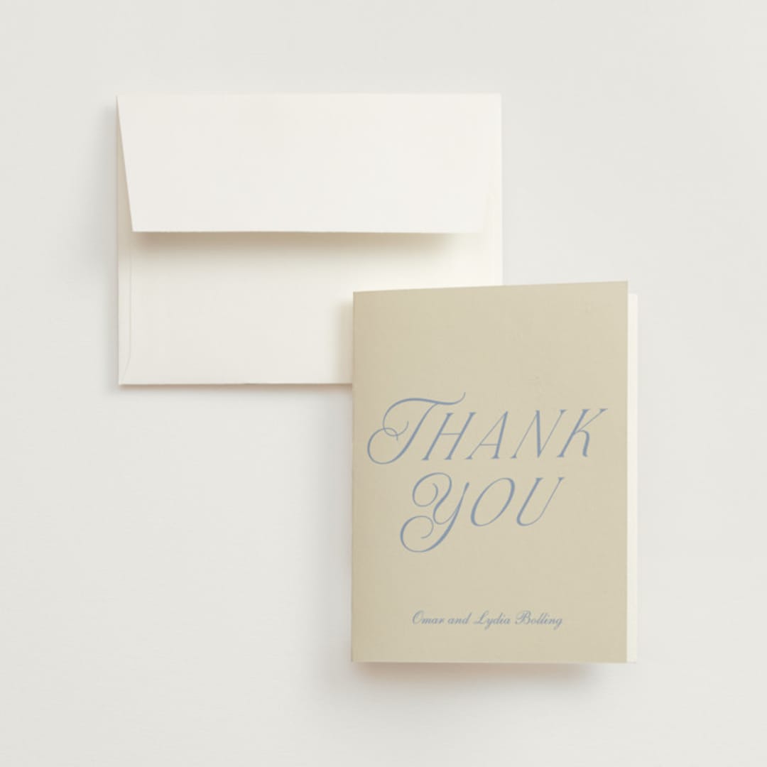 "Luxe" - Wedding Thank You Cards in Ocean by Baumbirdy - Front