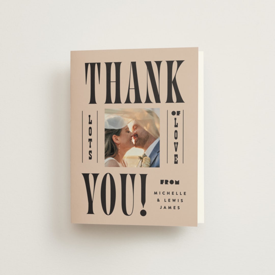 "Bold Stack" - Wedding Thank You Cards in Noir by Alethea and Ruth - Front