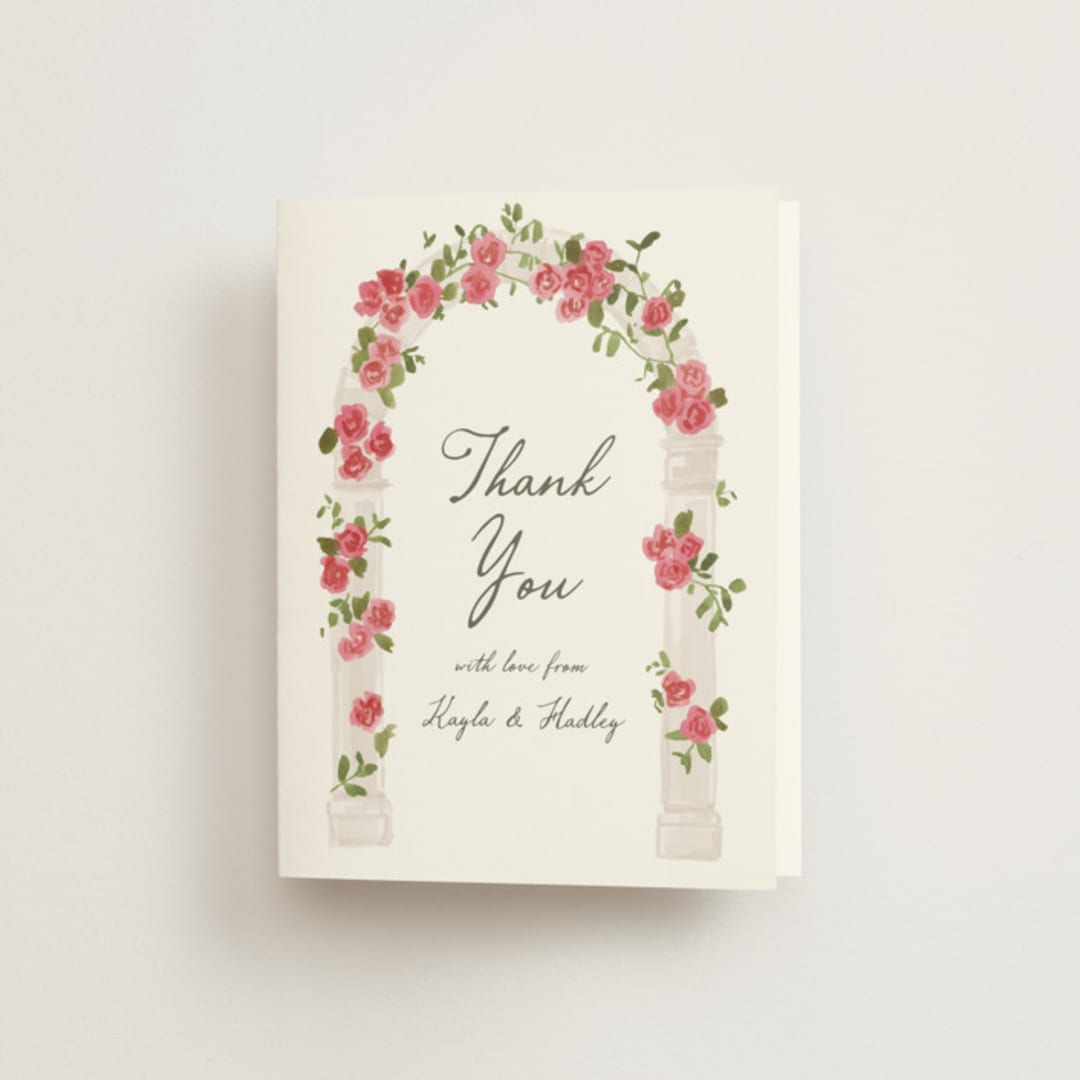 "Villa" - Wedding Thank You Cards in Azalea by Everett Paper Goods - Front