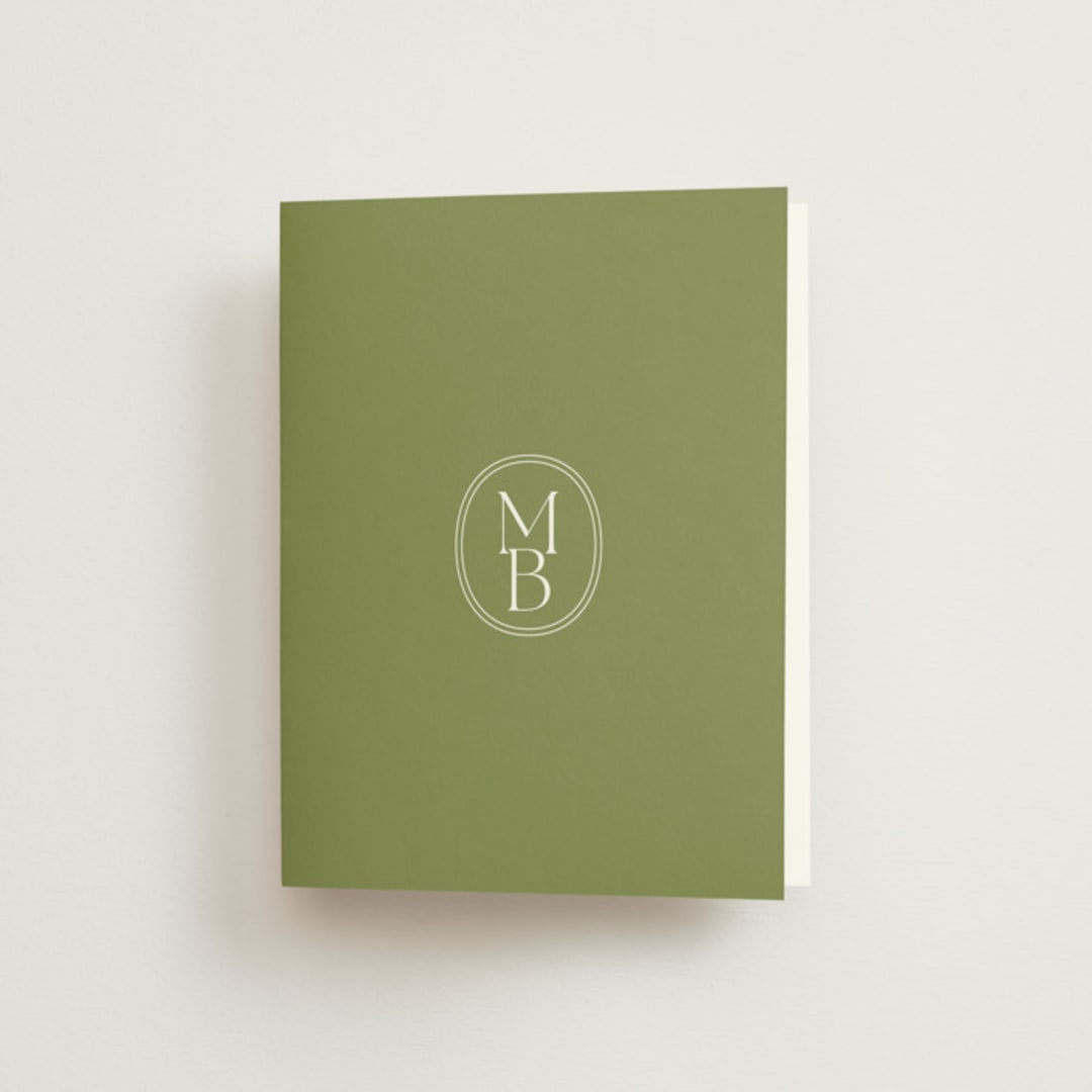 "Perriand" - Wedding Thank You Cards in Moss by Megan Davis - Front
