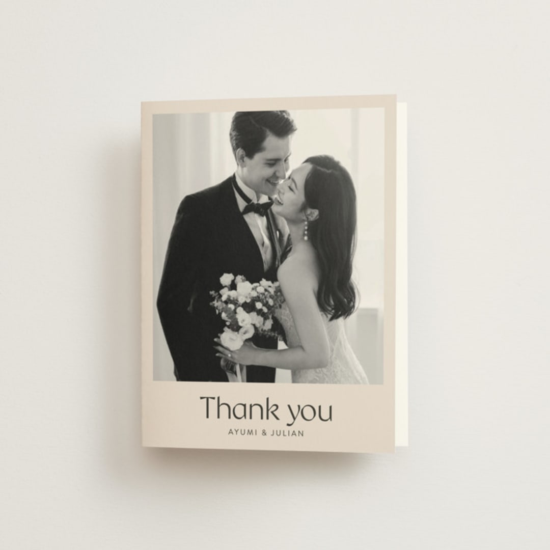 "Ayumi" - Wedding Thank You Cards in Ivory by Melanie Kosuge - Front