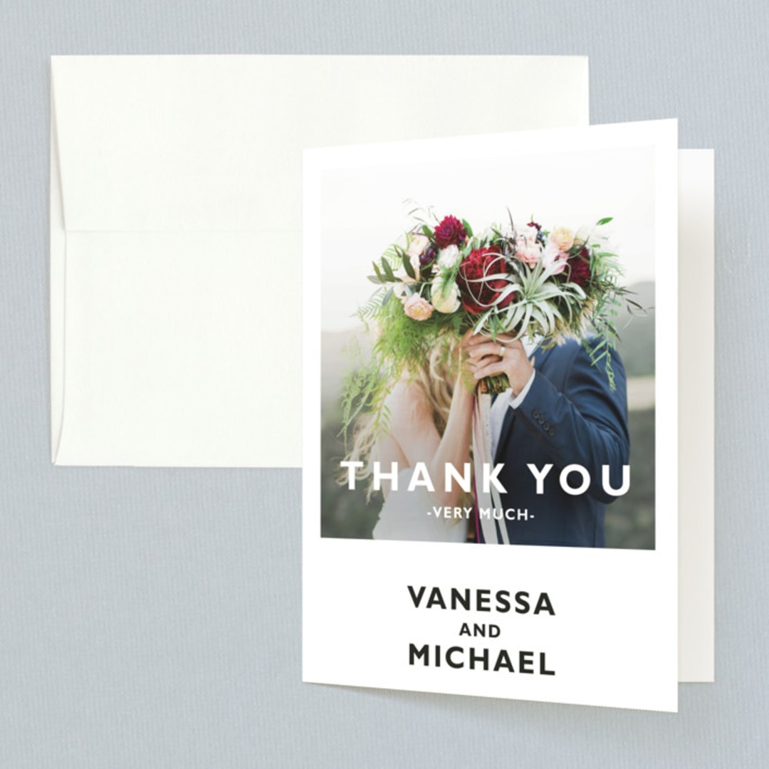 "Desenfadado" - Wedding Thank You Cards in Black by Aspacia Kusulas - Front
