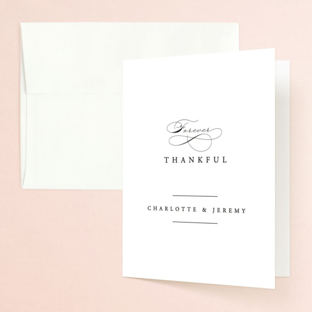 "Together With You" - Wedding Thank You Cards in Noir by Kimberly FitzSimons - Front