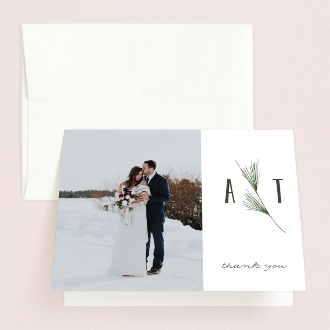 "Rustic Wedding" - Wedding Thank You Cards in Pine by Susan Brown - Front