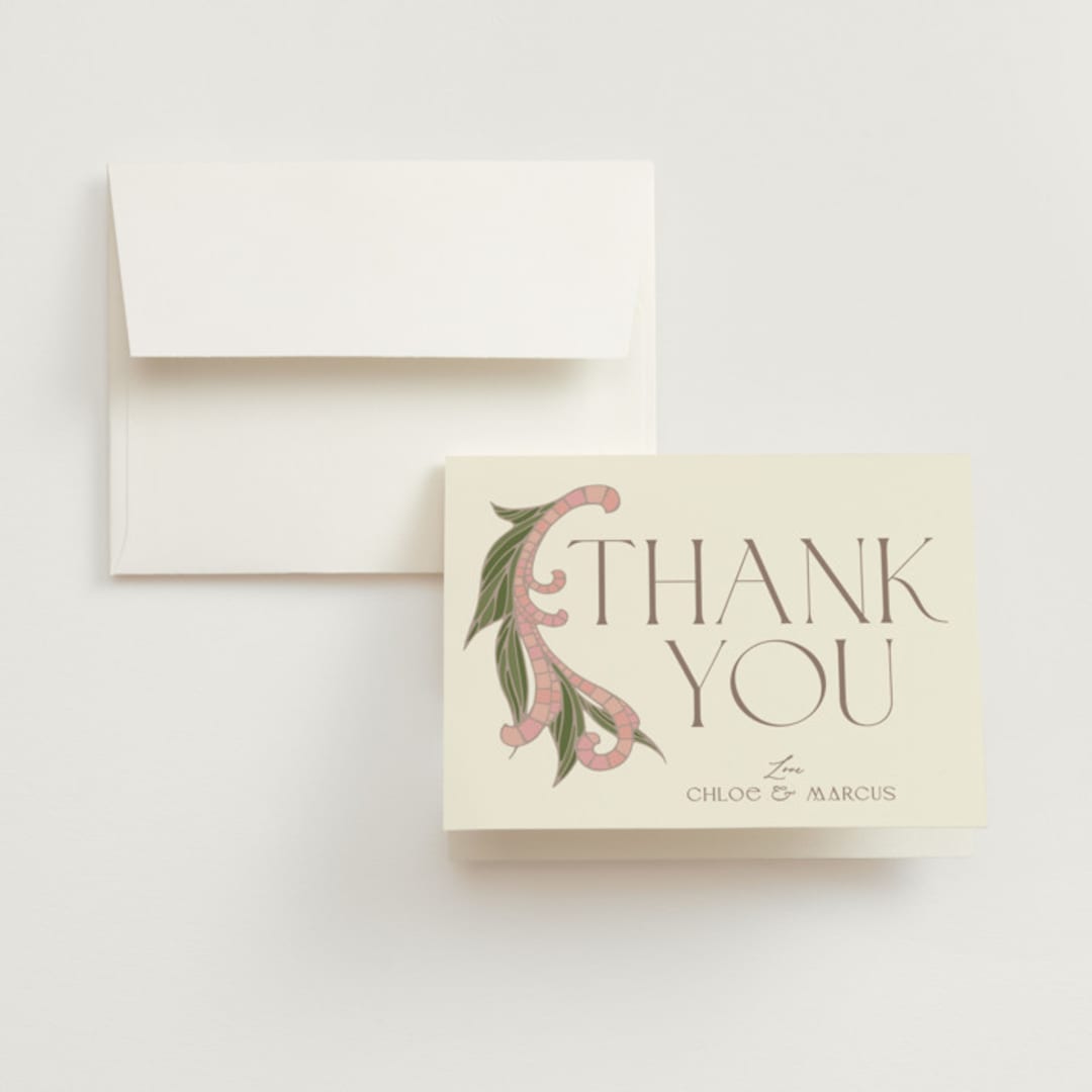 "1081" - Wedding Thank You Cards in Blush by GeekInk Design - Front