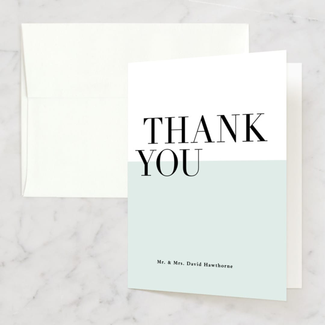 "So Fresh" - Wedding Thank You Cards in Mint by Stacey Meacham - Front