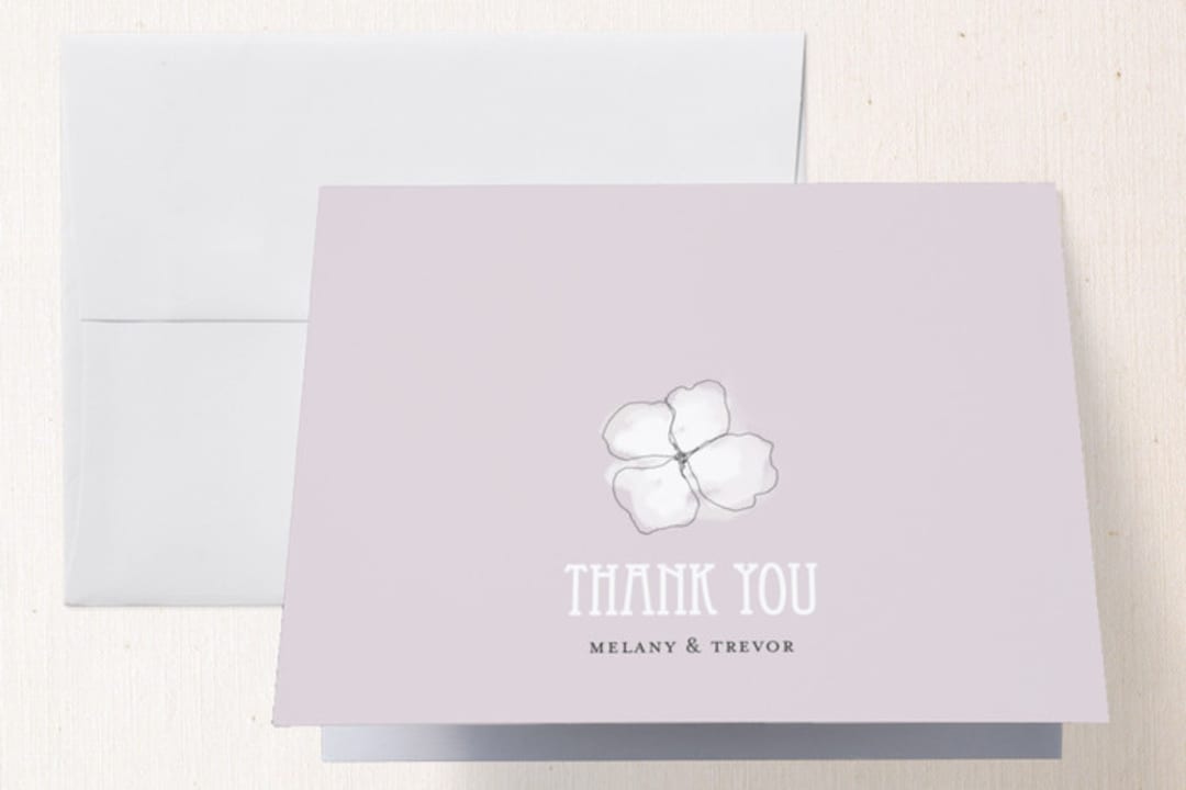 "Sweet Hydrangea" - Wedding Thank You Cards in Lilac by R studio - Front