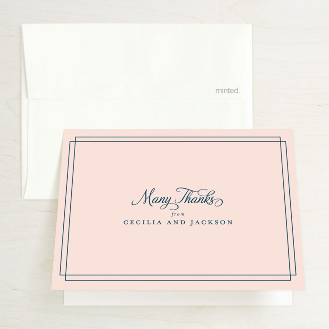 "Chic Gala" - Wedding Thank You Cards in Cotton Candy by Kimberly FitzSimons - Front