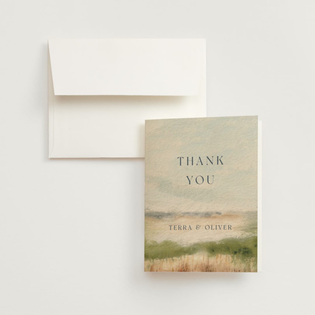 "Bluestem Fields" - Wedding Thank You Cards in Meadow by Holly Whitcomb - Front