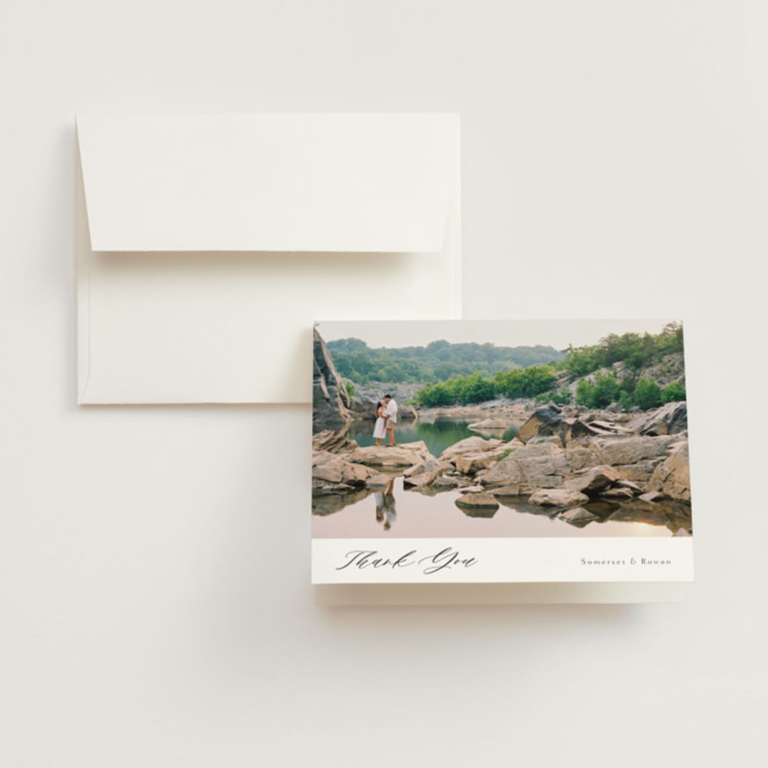"Somerset" - Wedding Thank You Cards in Evergreen by Melanie Kosuge - Front