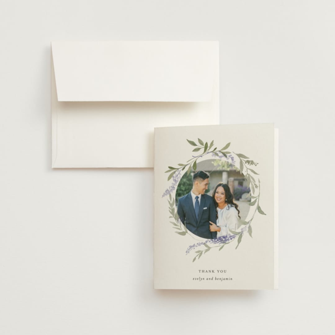 "Enchanted Evening" - Wedding Thank You Cards in Lavender by Design Lotus - Front