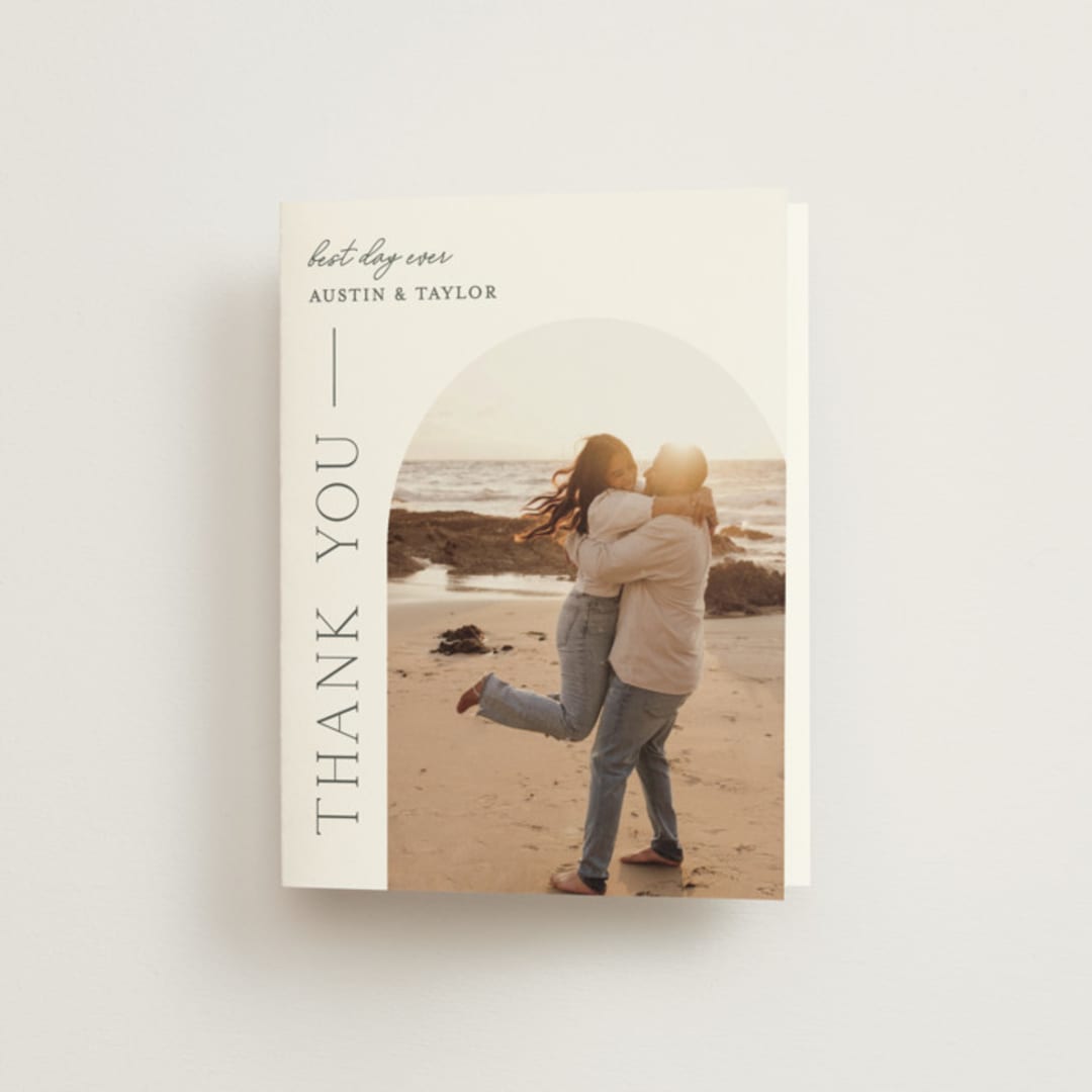 "In Love" - Wedding Thank You Cards in Cotton by Vanessa Doyle - Front