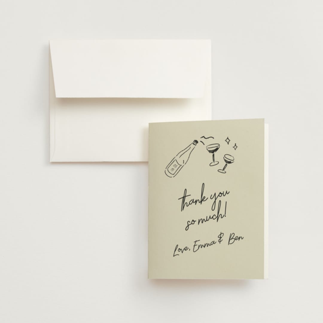 "Handwritten Letter" - Wedding Thank You Cards in Noir by Helena Vitto - Front