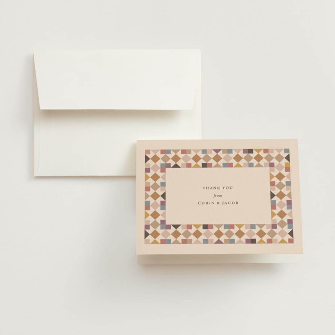 "prairie patchwork quilt" - Wedding Thank You Cards in Autumn by Jessica Yeo - Front