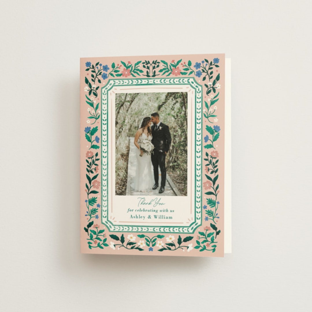 "Le Jardin" - Wedding Thank You Cards in Petal by Elly - Front
