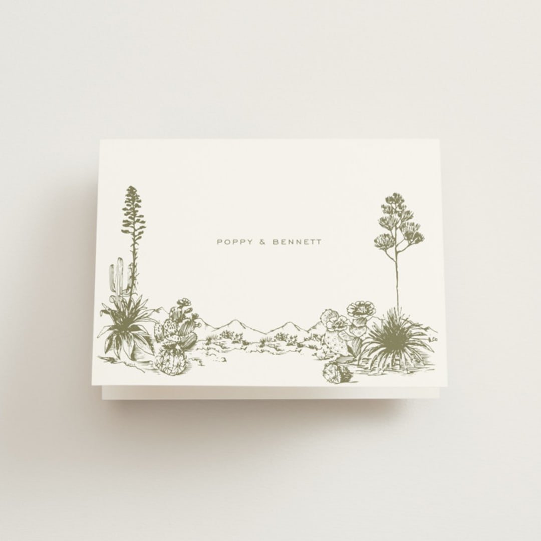 "Rancho" - Wedding Thank You Cards in Verde by Megan Davis - Front