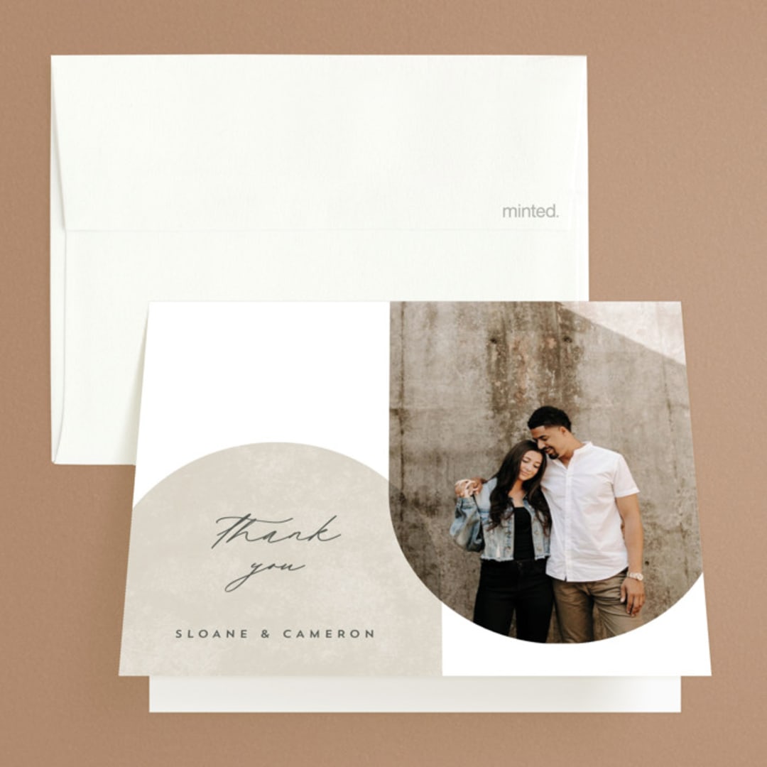 "Arched" - Wedding Thank You Cards in Carnation by Brianne Larsen - Front