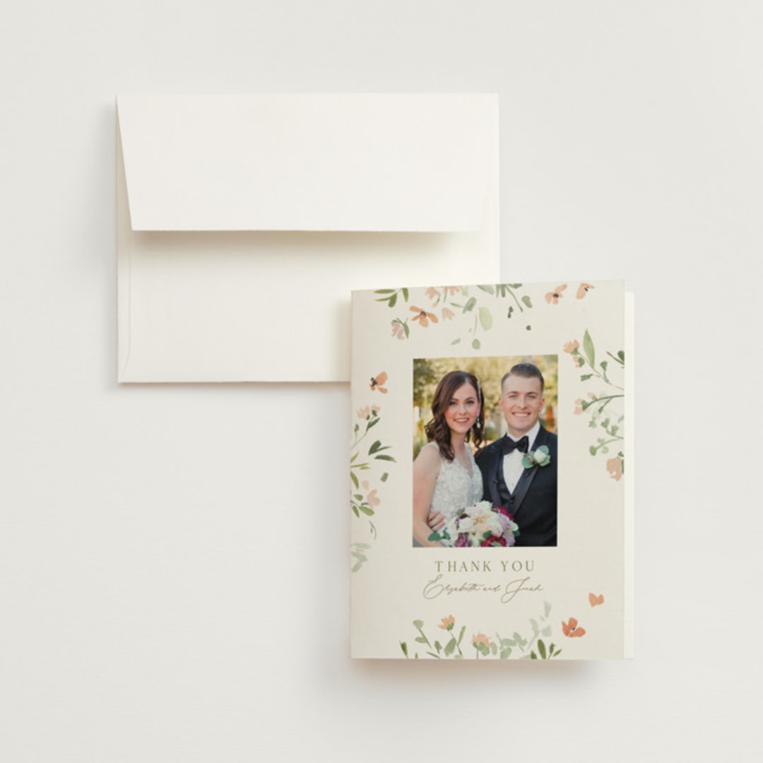 "Brynn" - Wedding Thank You Cards in Toffee by Everett Paper Goods - Front