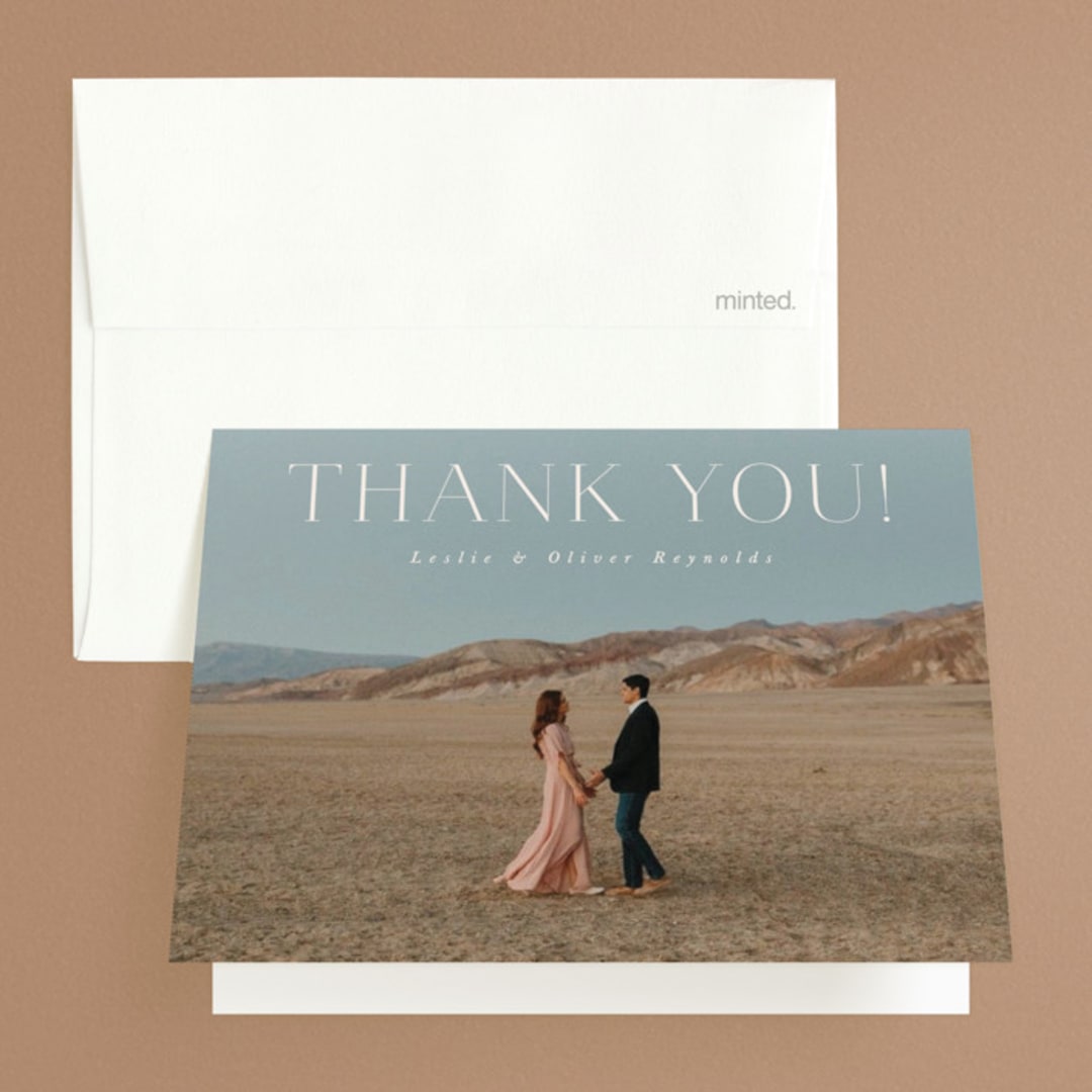 "Understated Elegance" - Wedding Thank You Cards in Buttercream by Brandy Folse - Front