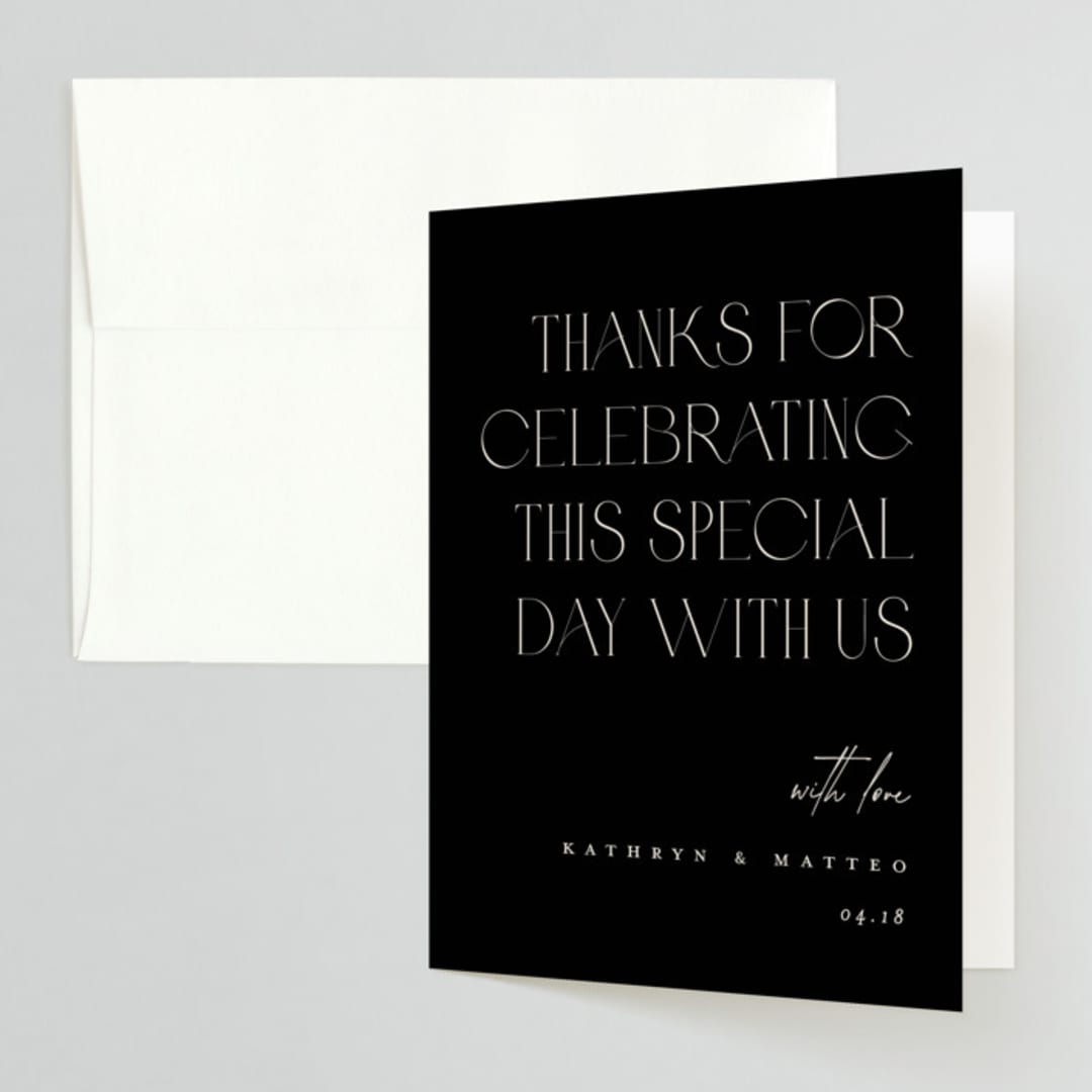 "Contour" - Wedding Thank You Cards in Ecru by Erica Krystek - Front