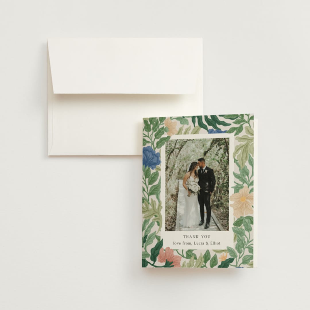 "Floral Garden" - Wedding Thank You Cards in Garden by Elly - Front