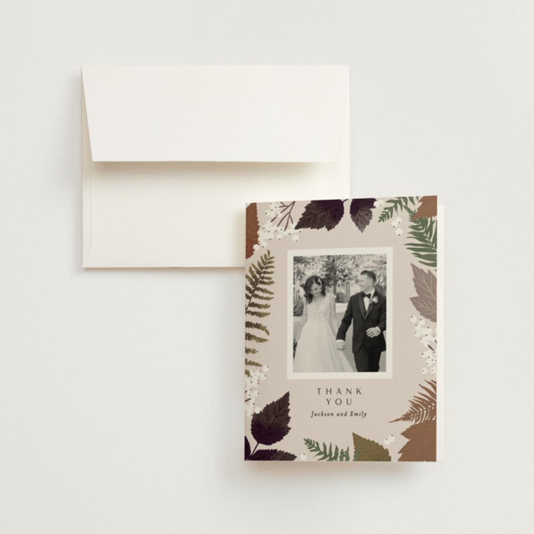 "Autumnal" - Wedding Thank You Cards in Natural by Alethea and Ruth - Front