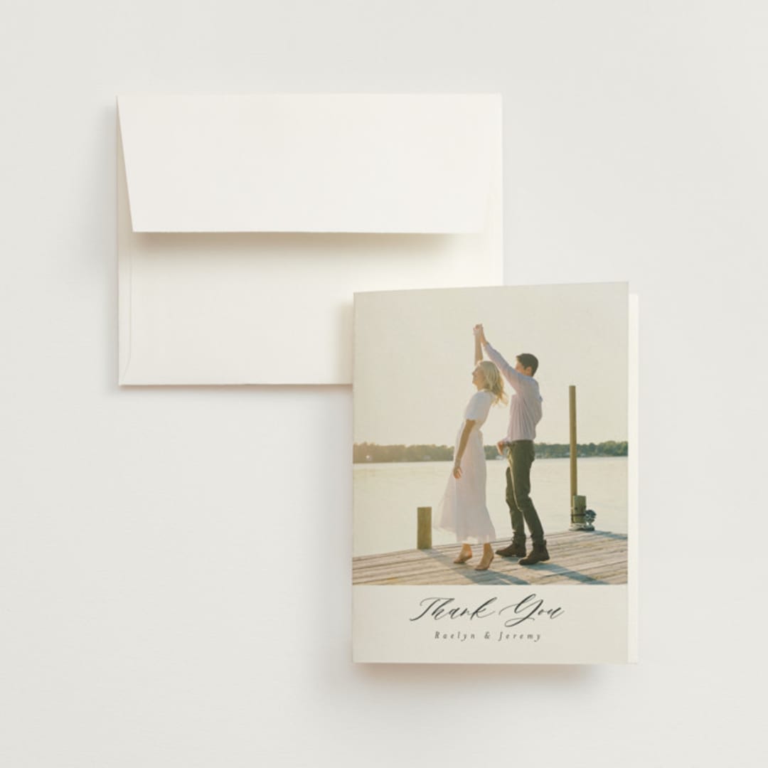 "Minimalist Photo" - Wedding Thank You Cards in Ivory by Nicole Walsh - Front