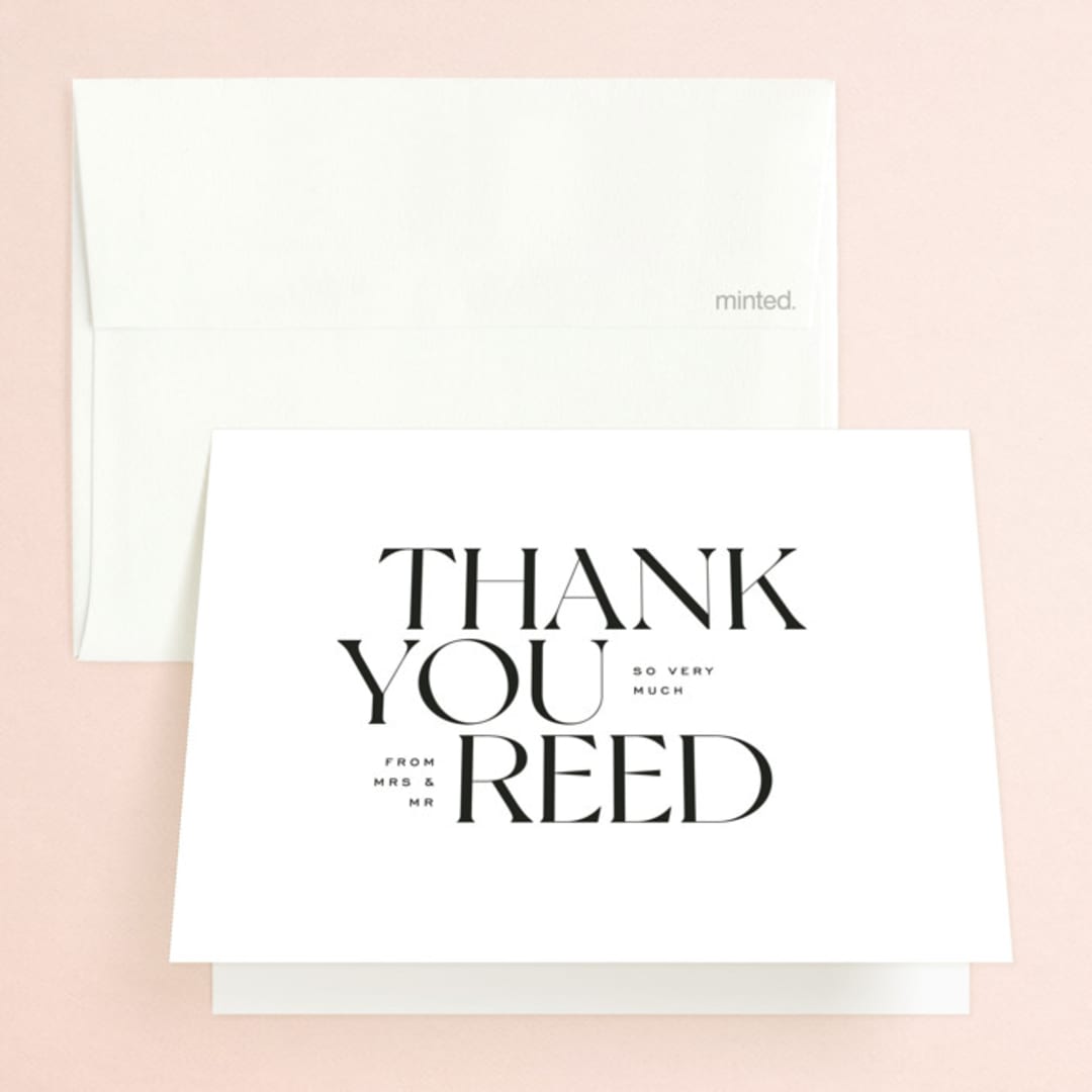 "Carino" - Wedding Thank You Cards in Brise by Pati Cascino - Front