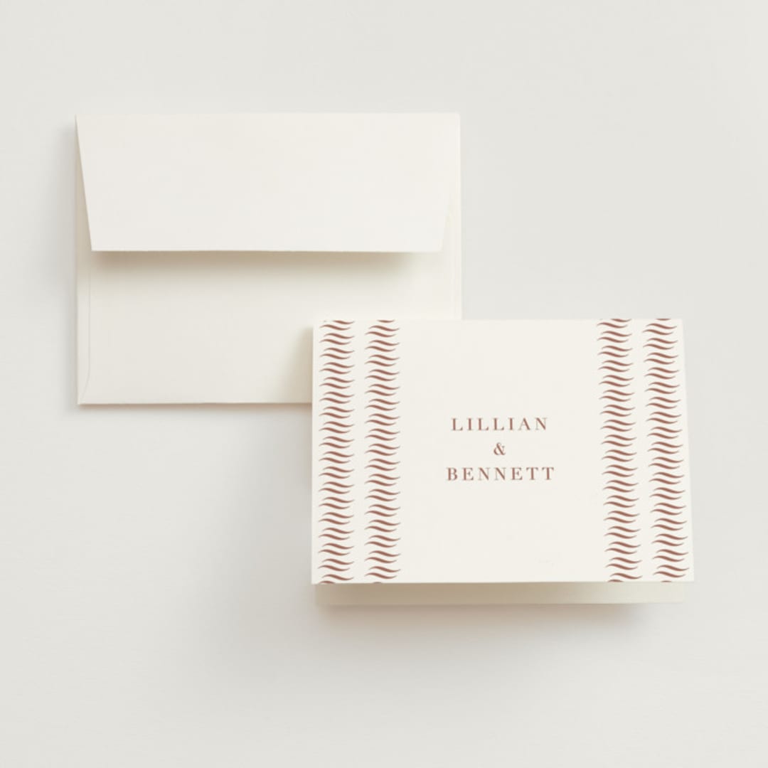 "Charleston" - Wedding Thank You Cards in Blush by Megan Davis - Front