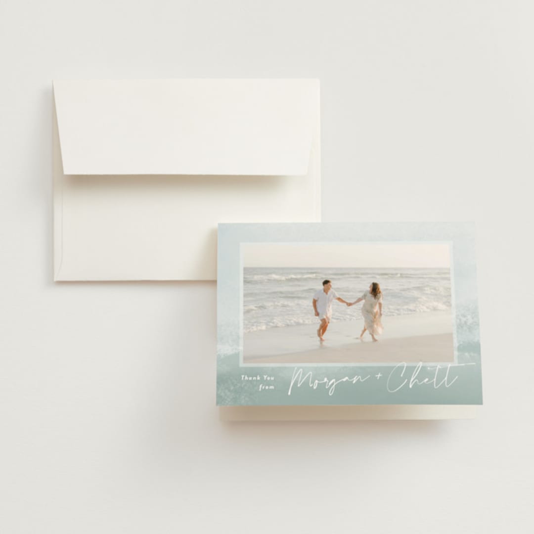 "Seaside" - Wedding Thank You Cards in Seaglass by Rebecca Durflinger - Front