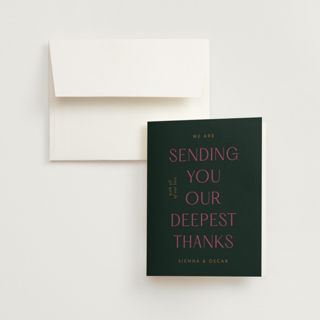 "Miami" - Wedding Thank You Cards in Bird of Paradise by Ashley DeMeyere - Front