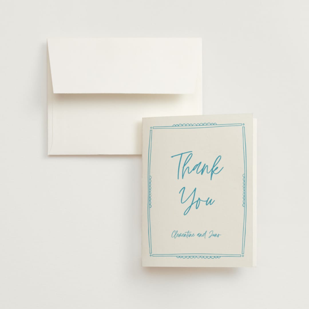 "darby" - Wedding Thank You Cards in Azure by Kelly Watkins - Front