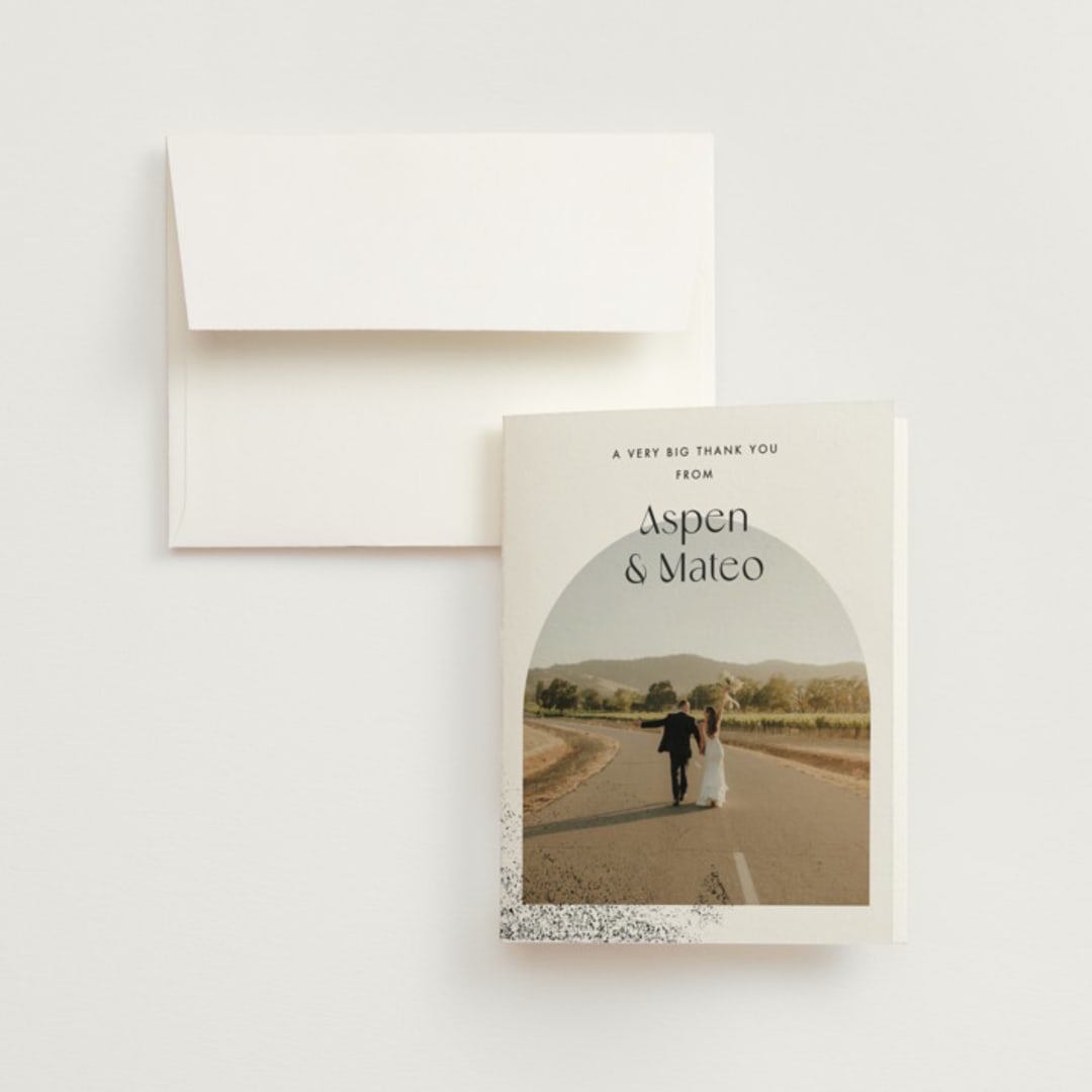 "Forever" - Wedding Thank You Cards in Ink by Blustery August - Front