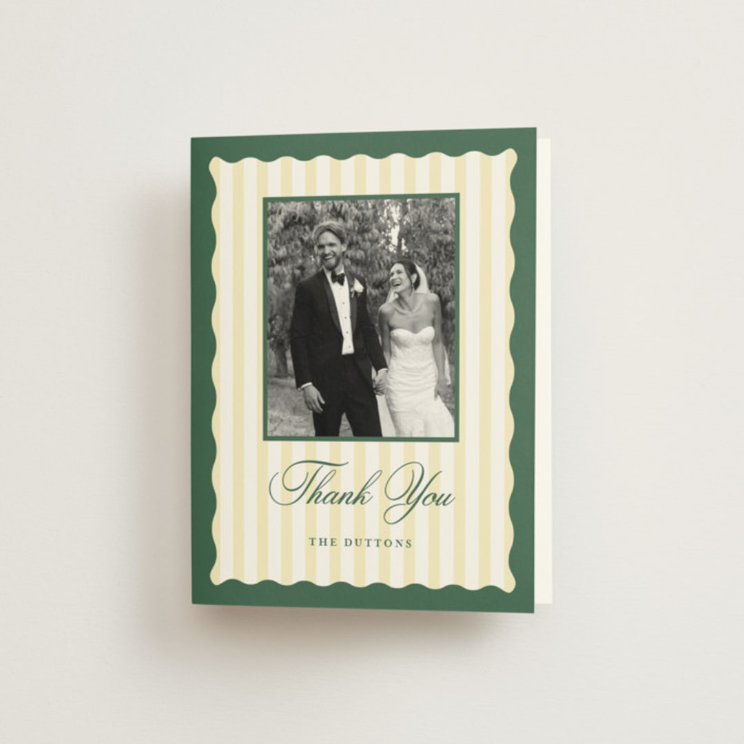 "Curved frame" - Wedding Thank You Cards in Citrine by Emily Betts - Front