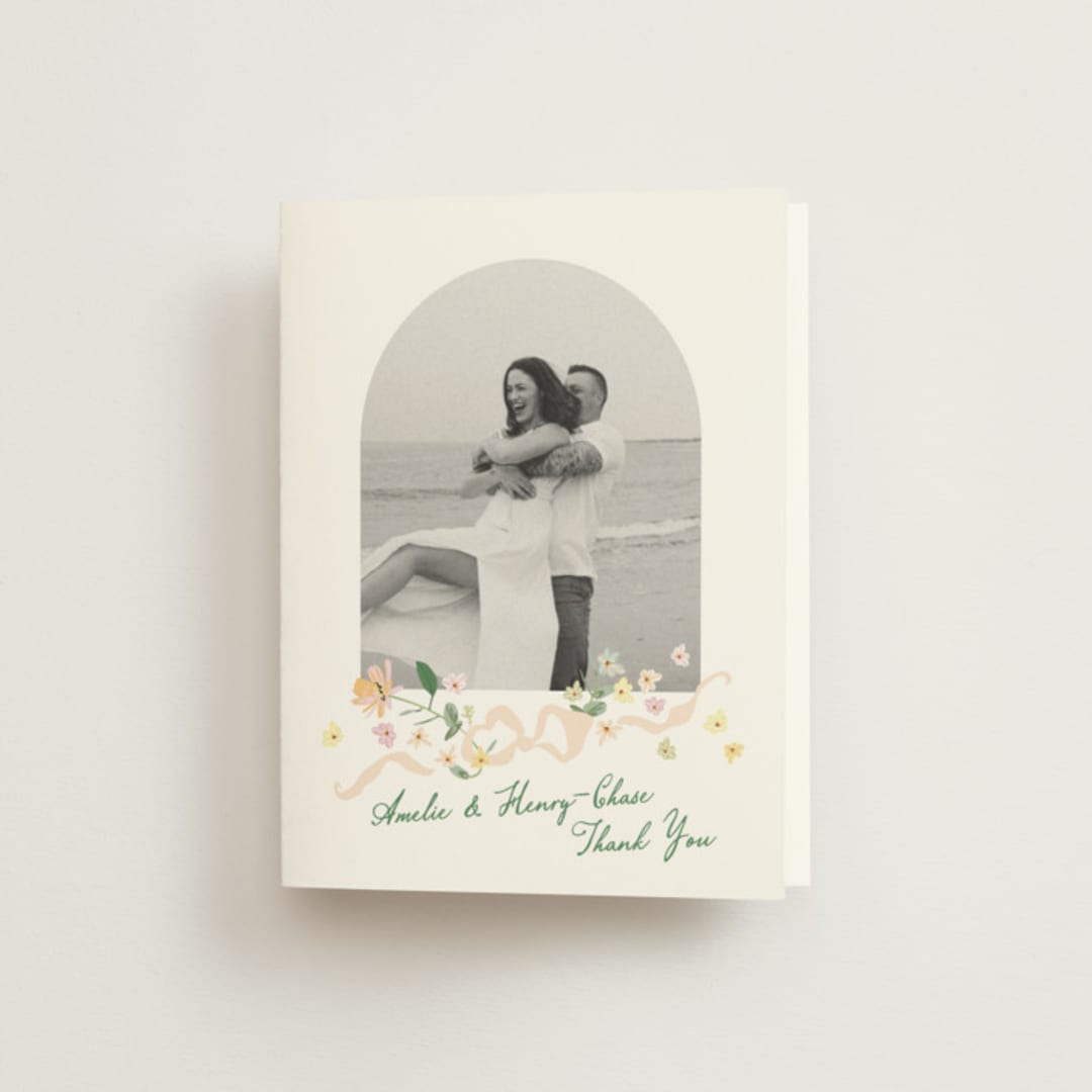 "spring draped garland" - Wedding Thank You Cards in Spring by Phrosné Barwood - Front